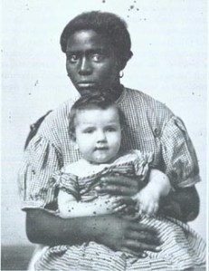 Hayward familys slave Louisa holds master's baby (1858). Source Missouri History Museum, St. Louis