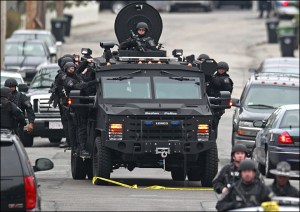 Armored tanks in Boston Source Associated Press