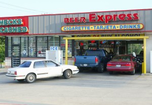 Payday Loans and Liquor Source Stock Footage