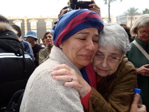 Hedy Epstein on the right.  Cairo, Egypt-2010 Gaza Freedom March.